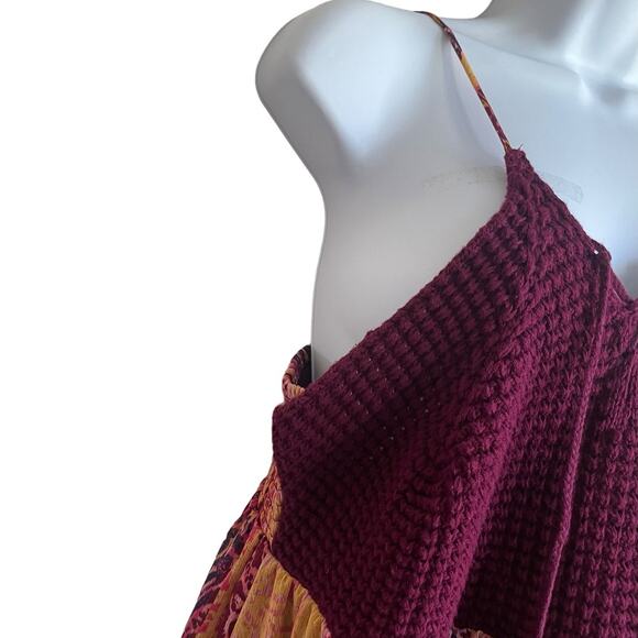 Xhilaration Women Boho Maxi Sundress Dress L Vibrant Smock Back Festival Beachy - Picture 11 of 14